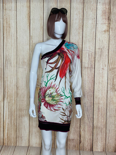 One Shoulder Floral Dress